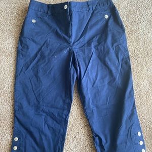 Womens capri dress pants with buttons